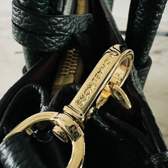 MICHAEL KORS Mercer Moss Green Leather Medium Messenger Crossbody Bag - Picture 8 of 12